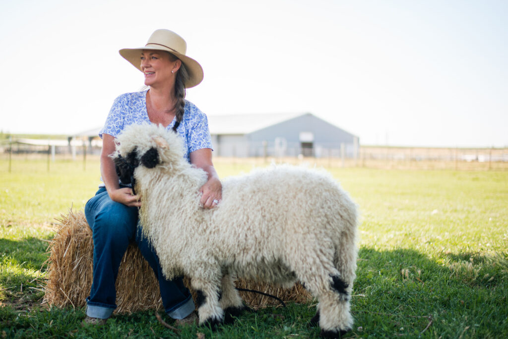 Brandi McGrath and Valais Sheep